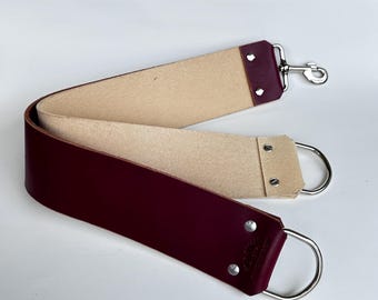 USA Made Full Grain Leather Straight Razor Strop – Honing Tool