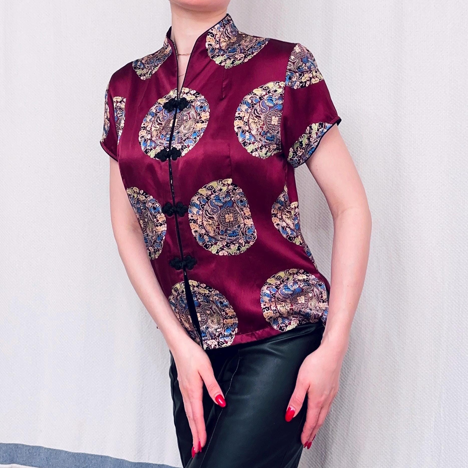 Chinese Vintage Silk Blouse - Etsy