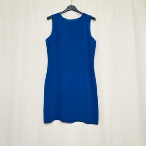 Vintage Louben 100% Silk Dress in Royal Blue – Size 10 – Mélanie Lyne Exclusive