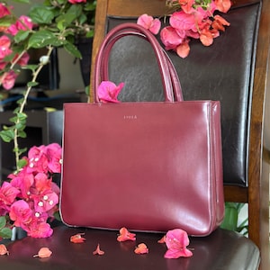 Furla “Lady M” Glattledertasche in Bordeaux | Echtes Leder