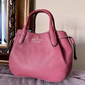 Kate Spade pebble leather mini satchel — gentle berry / light pink image 1