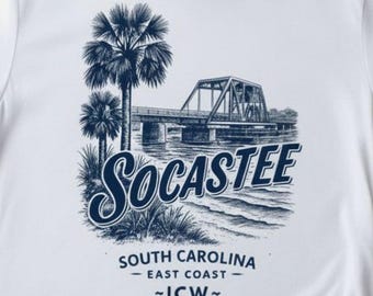 Design de camiseta Socastee SC: East Coast Bridge e Palmetto (download digital)