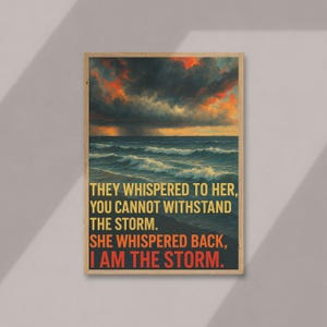 Seascape Storm Quote Art Print: Inspirational Wall Decor (Digital Download)