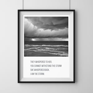 Seascape Storm Quote Art Print: Motivational Home Decor (Digital Download)