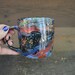 Galactic Dream - Rainbow Nebula Glitter Galaxy Coffee Mug - Real Yellow Gold - Tie Dye Marbled Swirl - 12-14 oz - Interior Tie Dye Star