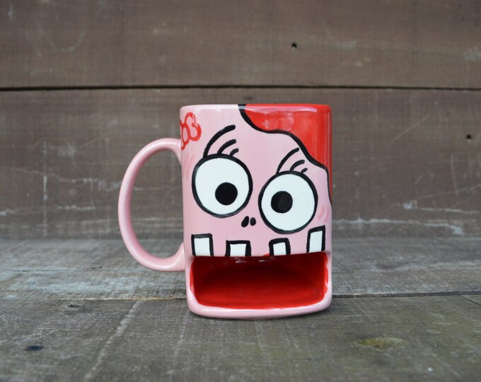 Nom Nom Nom BRAINS Whimsical Zombie Ceramic Cookies and Milk Etsy