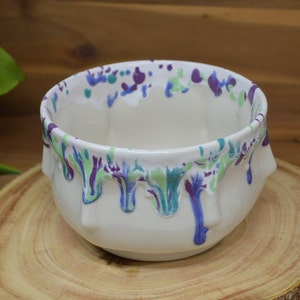 Speckled Crystal Burst Many Faces Zen Ceramic Flower Pot Office Planter Blue Purple Teal Mint Sage No Drain Hole image 1