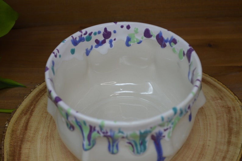 Speckled Crystal Burst Many Faces Zen Ceramic Flower Pot Office Planter Blue Purple Teal Mint Sage No Drain Hole image 4