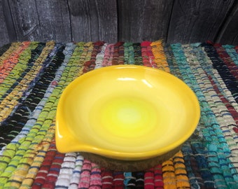 Yellow Ombre Ceramic Spoon Rest - Bright Colorful Teal Gradient Design - Shades of Yellows Straw Canary Sunflower Saffron