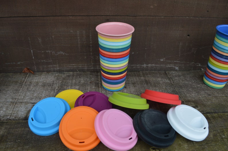 One Silicone Lid for Ceramic Travel Mugs Pick Your Color Etsy