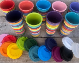 One Silicone Lid for Ceramic Travel Mugs - Pick Your Color - Replacement Cup Lids