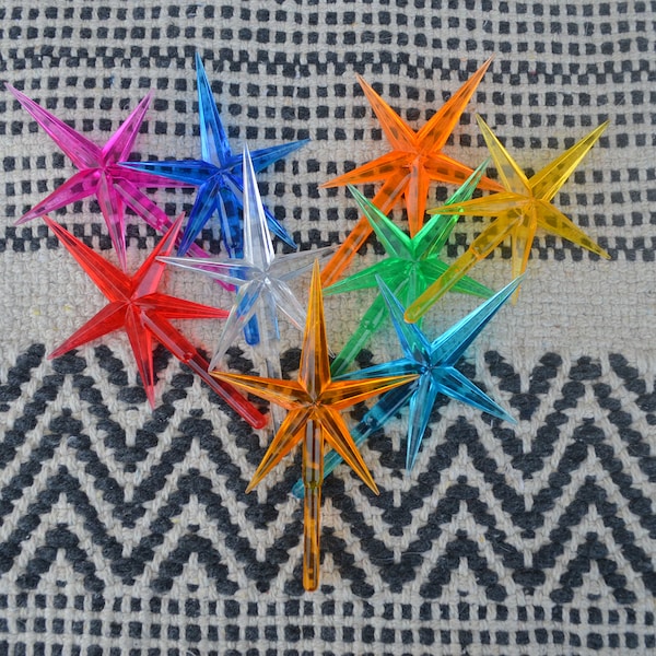 Extra Star - Vintage Style Ceramic Christmas Tree Plastic Replacement Star - Sold Individually - Large or Small