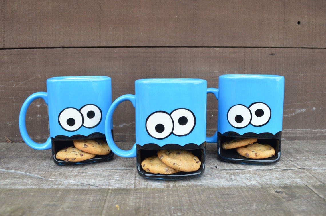 Googly Eyed Monster Dunk Mug Ceramic Cookie and Milk Mug Etsy