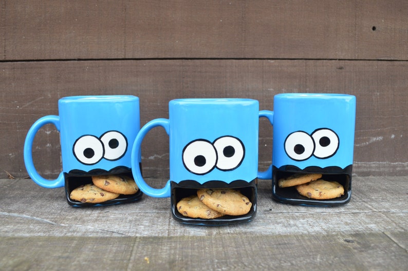Googly Eyed Monster Dunk Mug  Ceramic Cookie and Milk Mug  image 1