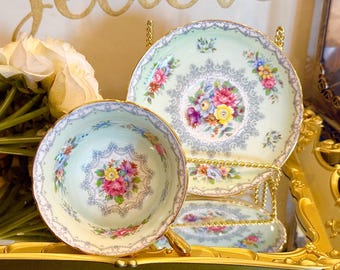 Rare Shelley Dubarry Blue Floral Tea Cup and Saucer MINT - Etsy