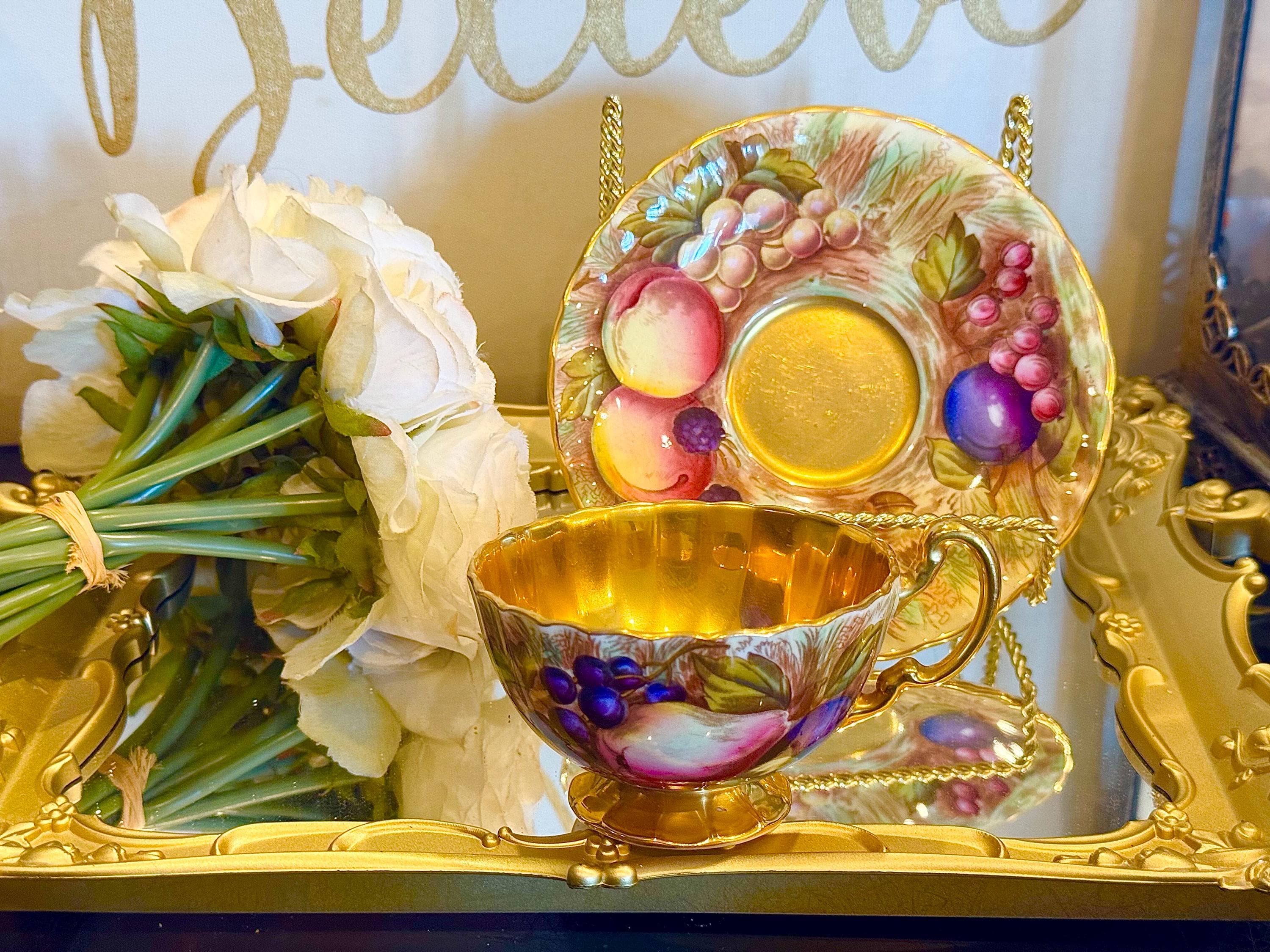 Aynsley Orchard Gold - Etsy