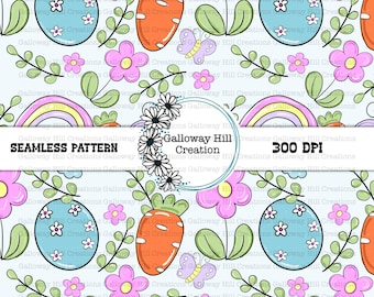 Patrón sin costuras de Pascua: Diseño de tela primaveral (Descarga digital)