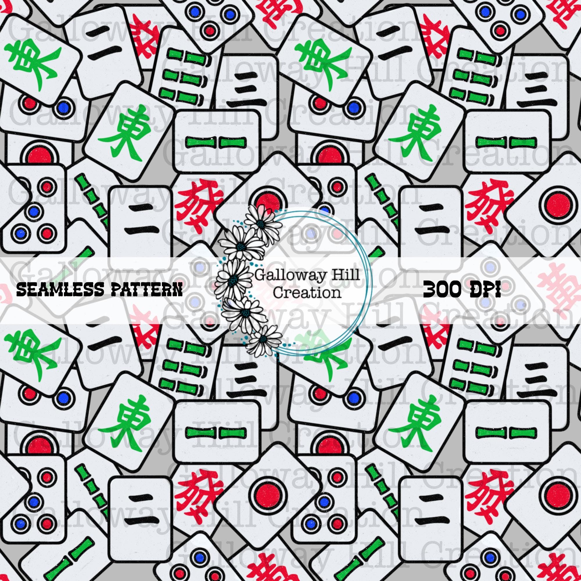 Mahjong Pattern Board Mahjong Seamless Pattern: Hand Drawn Digital Paper - Etsy