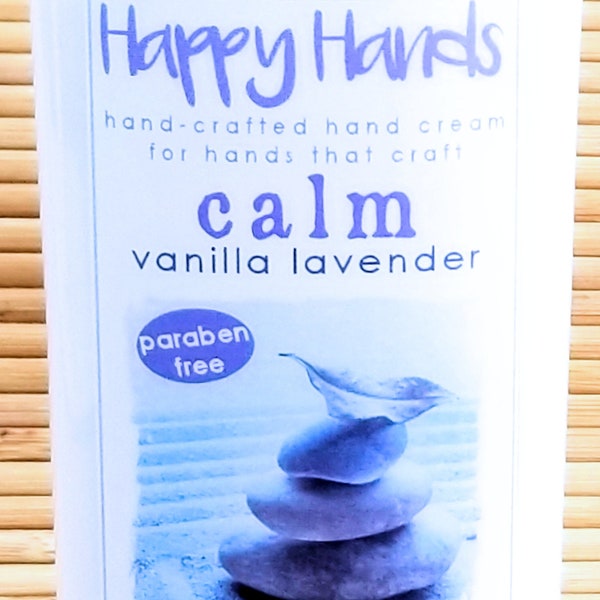Scented Shea Butter Hand Cream - Calm Vanilla Lavender Soft Floral Fragrance - Natural Non-greasy Hand Lotion for Crafters Happy Hands