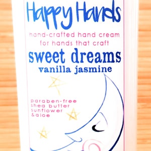 Scented Shea Butter Hand Cream VANILLA JASMINE Soft Floral Fragrance Natural Hand Cream Lotion for Knitters and Crafters Happy Hands image 1