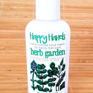 Scented Shea Butter Hand Cream Fresh Herb Garden Fragrance Happy Hands Hand Crafted Natural Hand Cream for Knitters & Crafters image 5