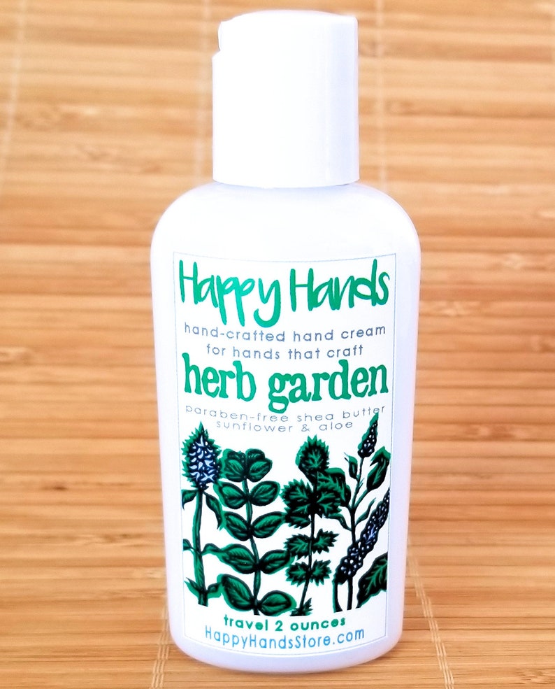 Scented Shea Butter Hand Cream Fresh Herb Garden Fragrance Happy Hands Hand Crafted Natural Hand Cream for Knitters & Crafters image 5