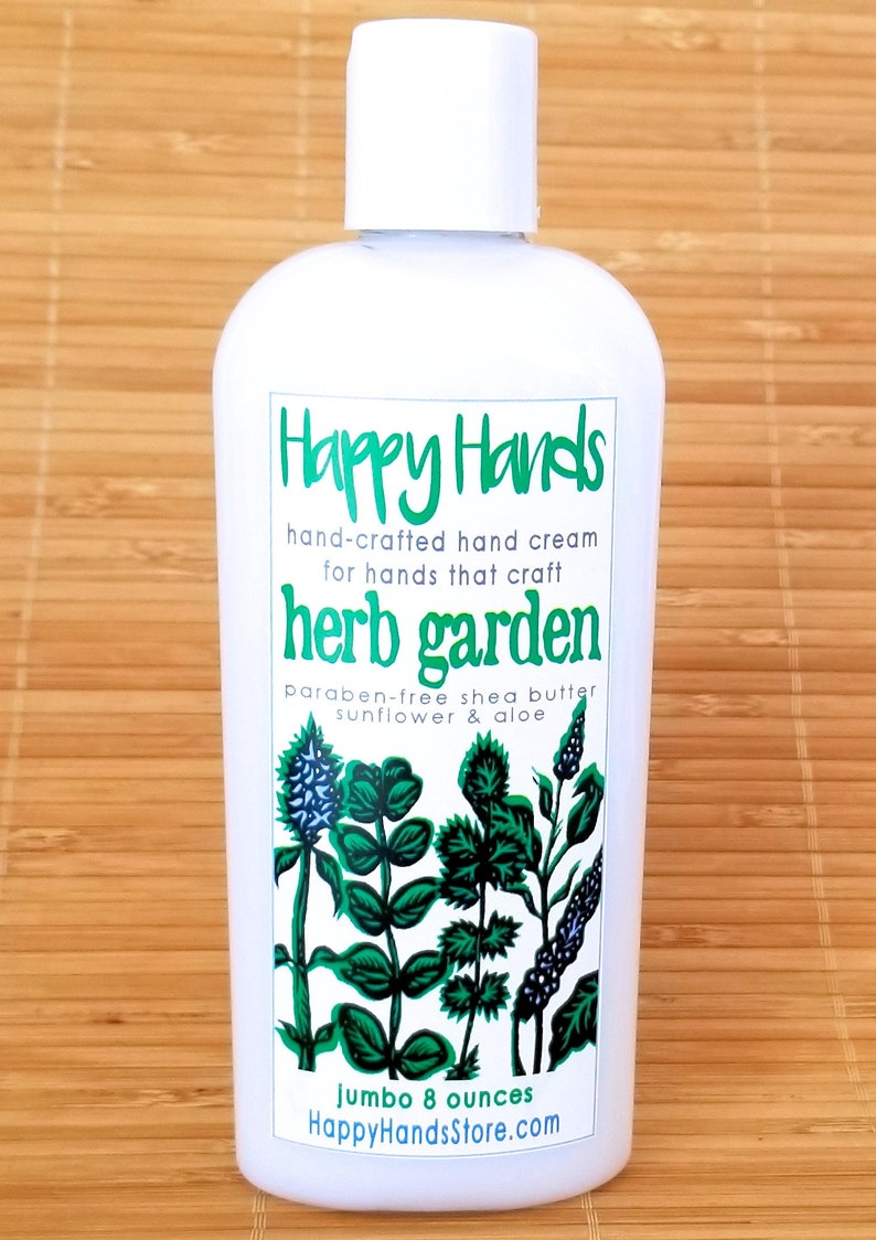 Scented Shea Butter Hand Cream Fresh Herb Garden Fragrance Happy Hands Hand Crafted Natural Hand Cream for Knitters & Crafters image 3