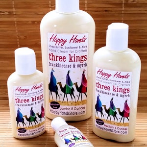 Scented Shea Butter Hand Cream Three Kings / Nefertiti Frankincense & Myrrh Fragrance Happy Hands Crafted Natural Lotion Knitters Crafters image 3