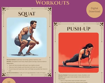 Home Workout Cards: Beginner Fitness, Weight Loss (Printable PDF Guide)