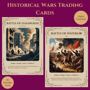 Historische Kriegskarten | Zweiter Weltkrieg Sammelkarten | Digitaler Download | Druckbare Sammelkarten | Strategie Spiel | Geschichtsliebhaber Geschenk