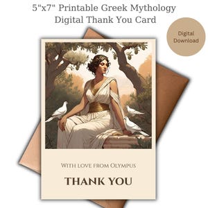 de remerciements de la mythologie grecque | Olympus numérique imprimable | Cadeau de gratitude aux dieux grecs | Art de la déesse grecque | Cadeau mythique | Carte numérique