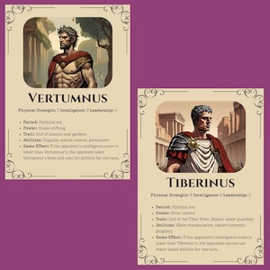 Ancient Roman Mythology Trading Cards | 15 Hero Printable Set ...