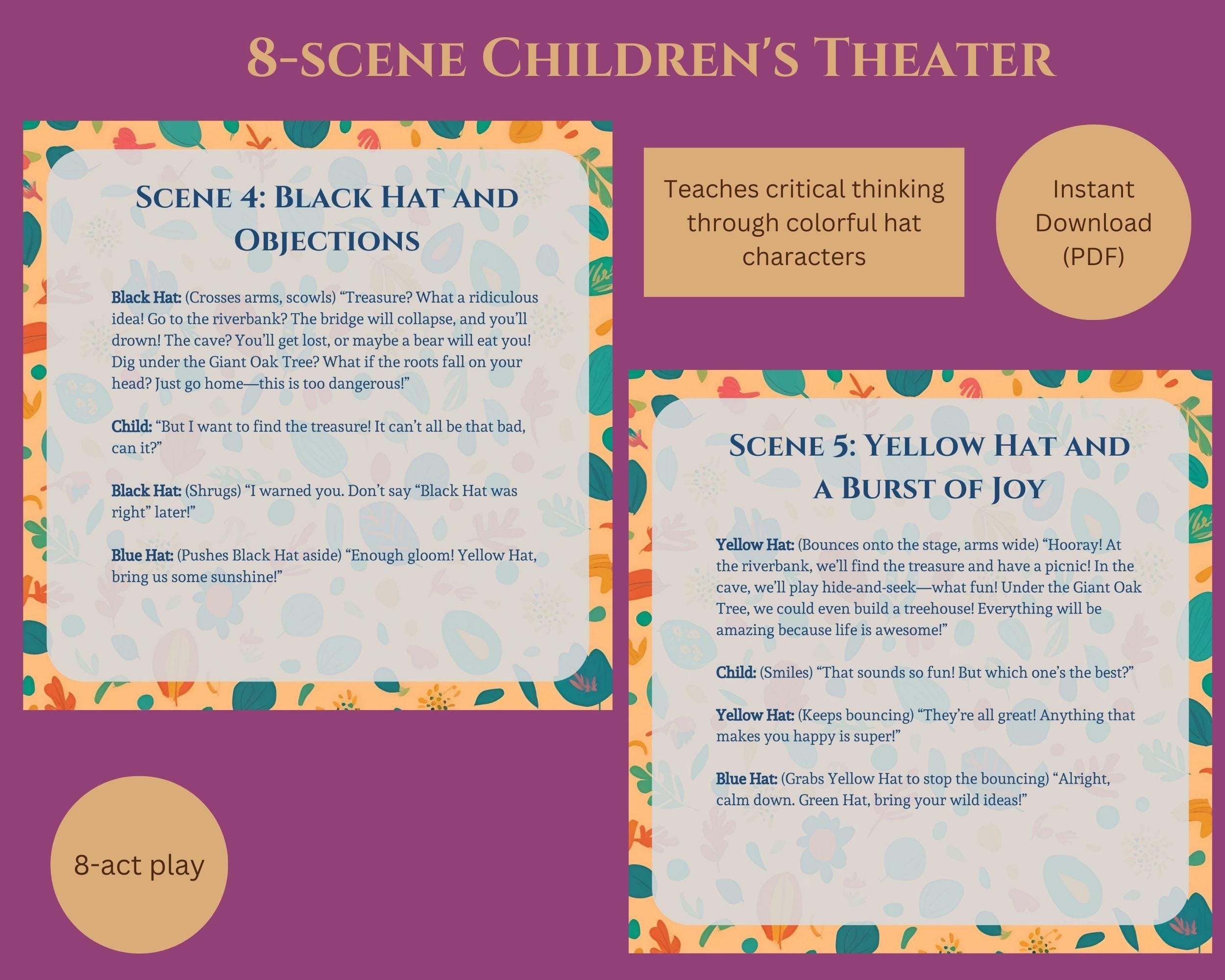 Children's Six Thinking Hats Play Script: Educational Theater (PDF) - Etsy
