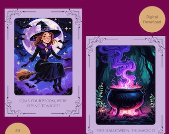 Spooky Halloween Cards | Printable Greeting Card Set (Digital Download