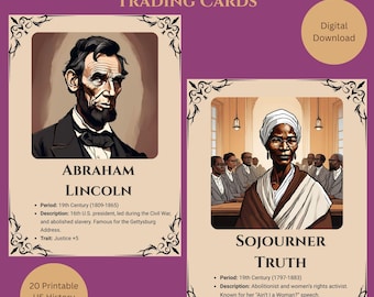 American Historical Figures Trading Cards: US History Collectibles (PDF Download)