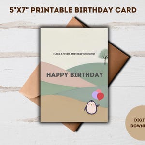 Carte d'anniversaire imprimable | Téléchargement numérique | Carte d'anniversaire mignonne et amusante | Téléchargement instantané | Carte pliable 5 x 7 cm | Carte d'anniversaire pingouin