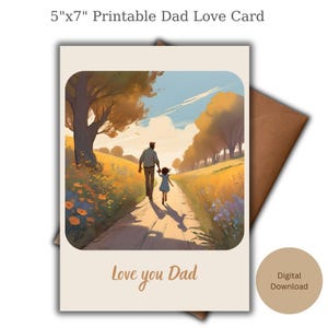 Cartão de felicitações "Te Amo, Pai" | Cartão de Dia dos Pais para Imprimir com Sentimento | Cartão de Aniversário Exclusivo para Pai | Cartão de Amor para Pai | Download Digital
