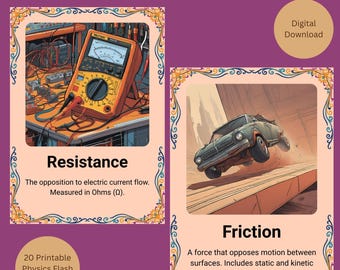 Physics Flash Cards: STEM Study Set (Digital Download)