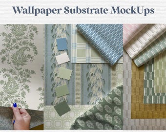 Behangmockups platliggend met Spoonflower Substrates Vol. 1