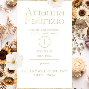 INVITO nozze BOHEMIEN, download digitale e personalizzabile con canva, invito di MATRIMONIO boho, stampabile e digitale