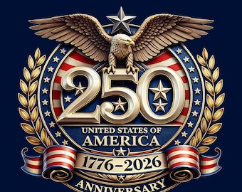 PNG del 250 aniversario de EE. UU., 1776-2026, Emblema de América 250, Semiquincentenario, PNG del 4 de julio, Emblemas del bicentenario (Descarga digital)