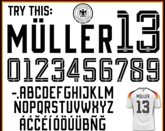 Fuente de la camiseta de Alemania para el Mundial 2026 / Fuente de Alemania WC 2026 / Tipografía vectorial de fútbol / Fuente de camiseta de fútbol, Dfb fussball (Descarga digital)