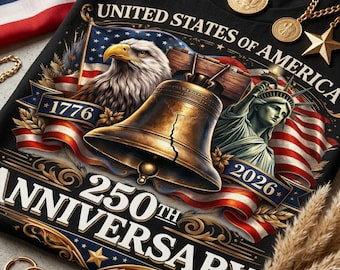 PNG del 250 aniversario de EE. UU., PNG de sublimación del 4 de julio, diseño de la Campana de la Libertad con águila patriótica, PNG de los 250 años de Estados Unidos, América 1776-2026