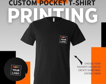 Camiseta de bolsillo Bella Canvas personalizada / Texto y logotipo personalizados