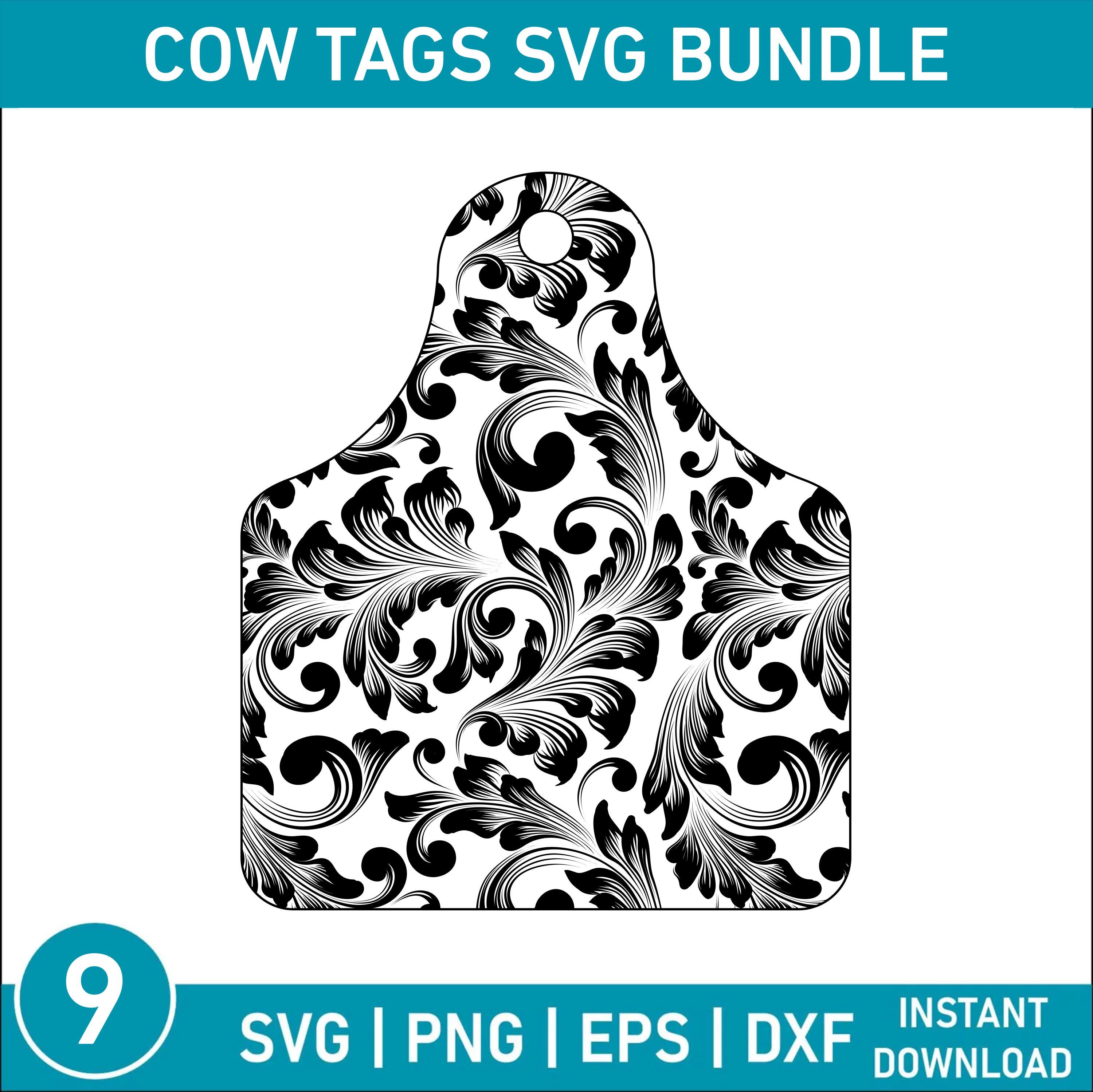 Ear Tag SVG Bundle | Cattle Tag PNG Laser Engraving File | Western ...