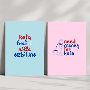 Serbian Coffee Kafa Art Print Set: Balkan Home Decor (Digital Download)