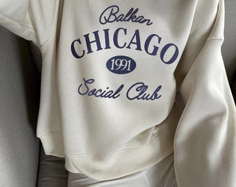 Sudadera de cuello redondo personalizada del Balkan Social Club