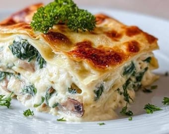 BEST RECIPE For Creamy Spinach and Mushroom Lasagna Instant PDF Download easy recipe, dinner recipe, party recipe