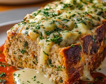 BEST RECIPE for Chicken Meatloaf: Garlic Parmesan Flavor easy recipe, dinner recipe, party recipe Instant PDF Download