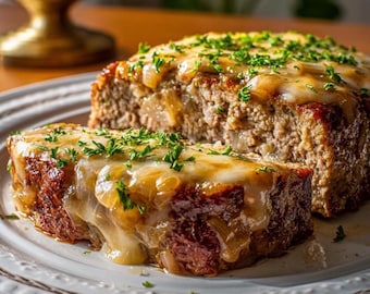 BEST RECIPE for French Onion Meatloaf A Flavor Explosion in Every Bite easy recipe, dinner recipe, party recipe Instant PDF Download